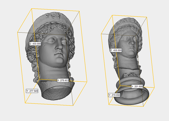 A computer generated 3D scan of the goddess Juno's head to be used for a sculpture
