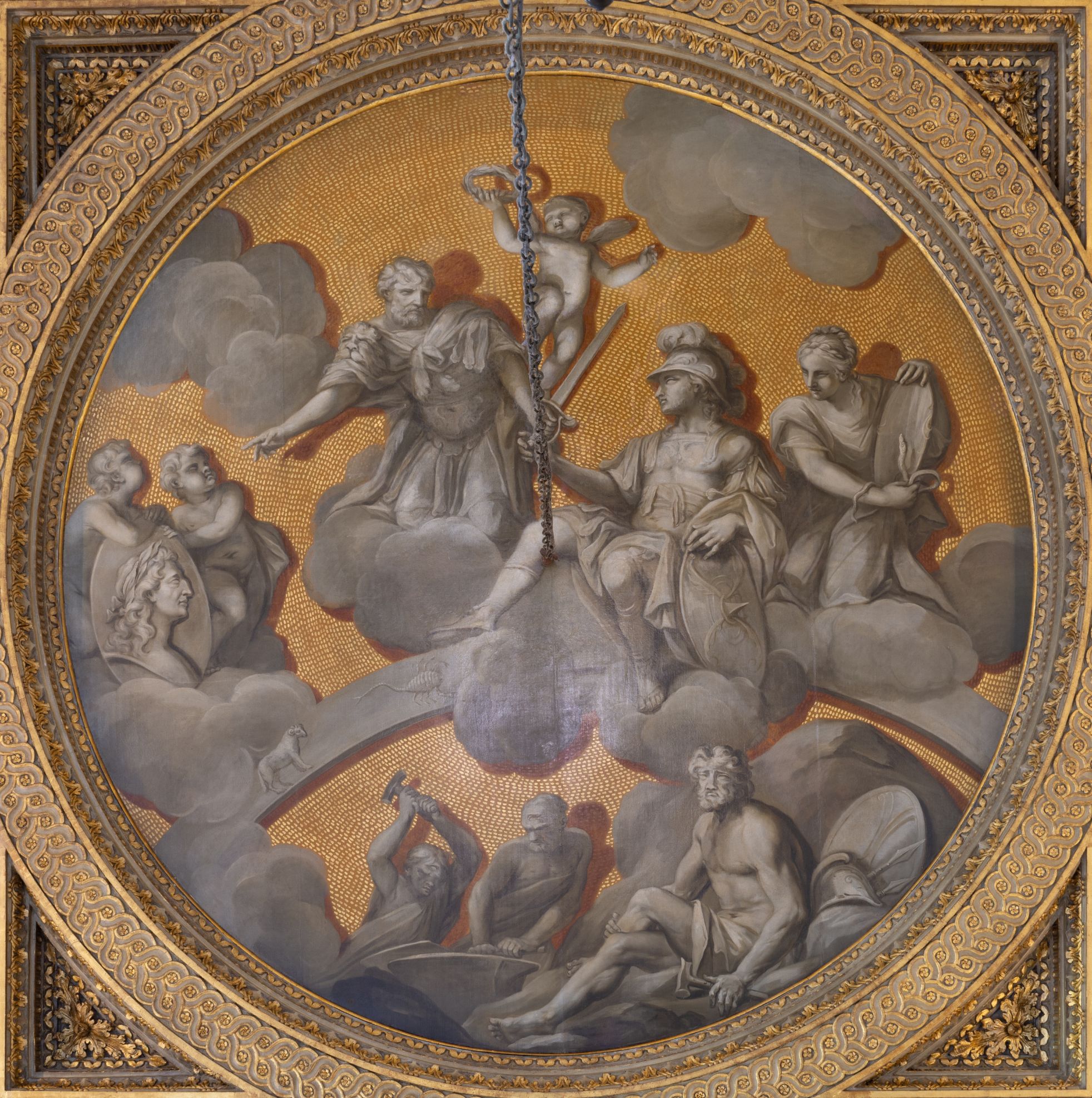 Ceiling Painting by William Kent, featuring Viscount Cobham