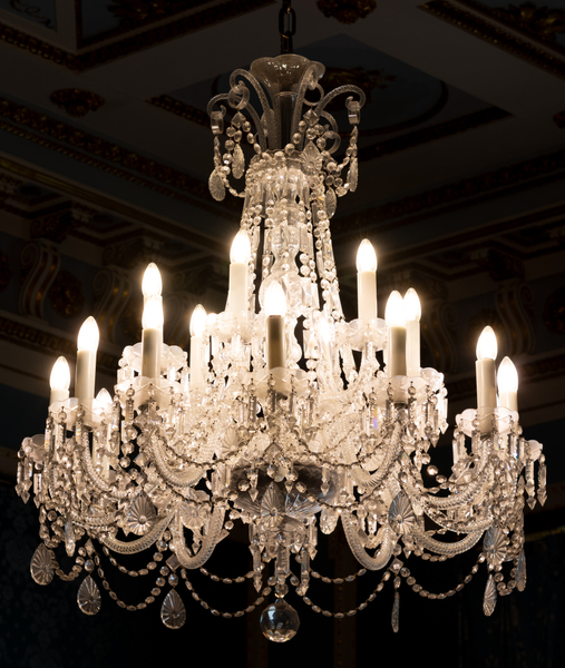 A Two Tier Cut Glass Chandelier