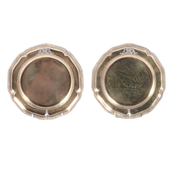 Two Silver-Gilt Plates